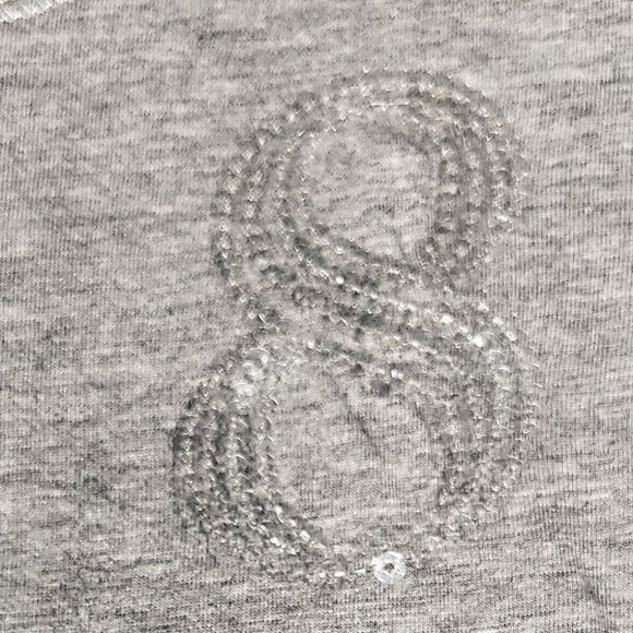 5 for $25! Rica Lewis Graphic/Sequin Gray T-Shirt - S - Picture 3 of 3